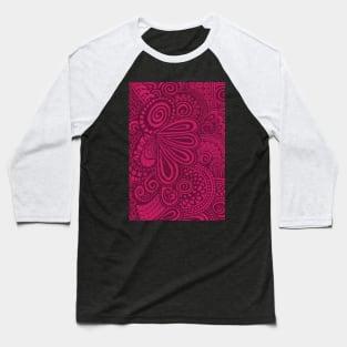 Magenta Swirly Chaos Baseball T-Shirt